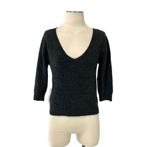 Chelsea 28- Charcoal Gray V Neck Crop Sweater L